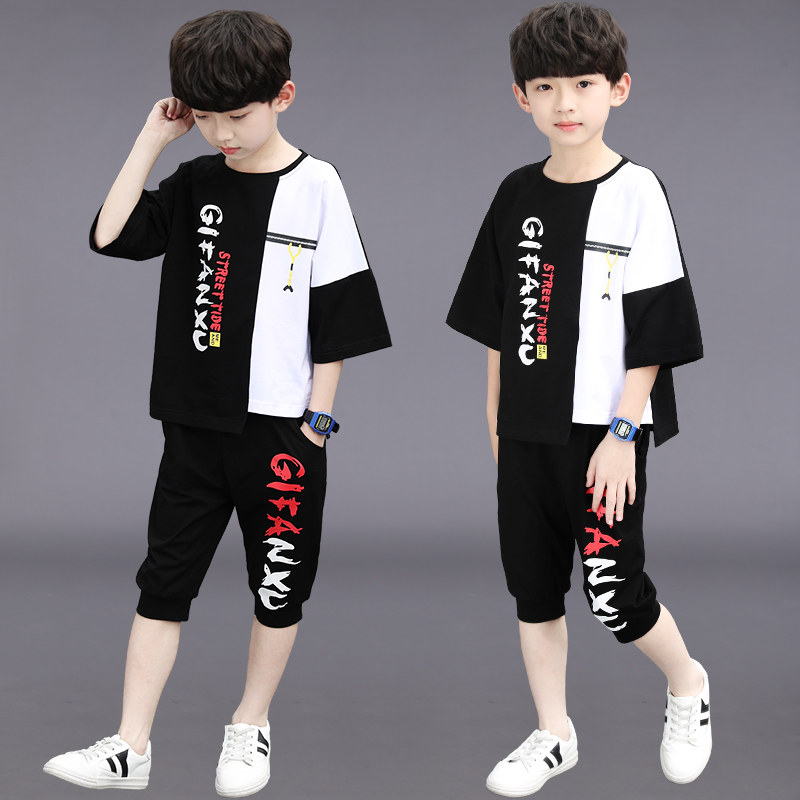 男童夏装套装2019新款儿童装运动两件套韩版帅气男孩短袖洋气潮衣|msdalam kategori Kanak-kanak/Bayi/Keluarga dipasang, menetapkan - dari Buy2taobao.com untuk memberikan perkhidmatan ejen Taobao profesional membeli