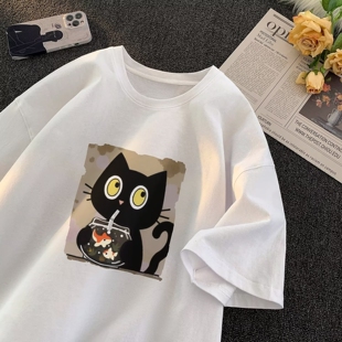 t恤宽松圆领男士 美式 潮流趣味重磅纯棉短袖 新款 上衣体恤男 ins夏季