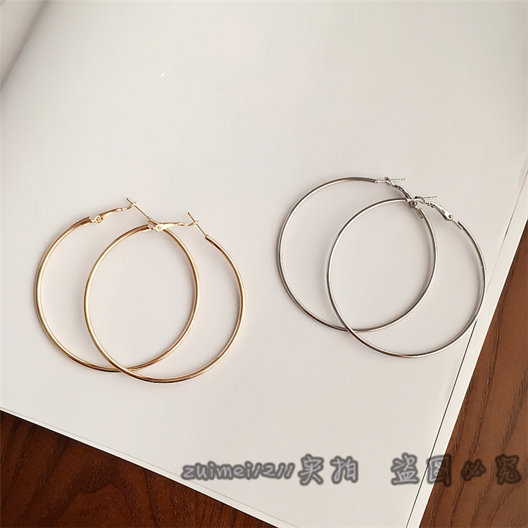 BY韩版欧美明星网红同款时尚百搭夸张性感夜店个性大耳圈圈耳环