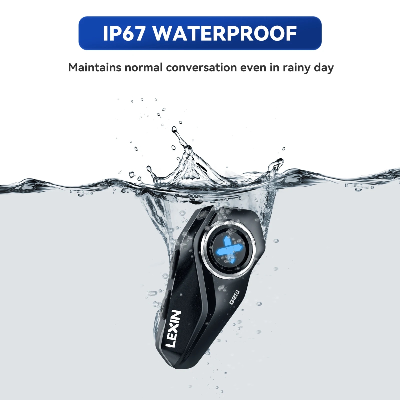 乐行 lexinG2P摩托车头盔蓝牙耳机免最多可容纳6名骑士带FM