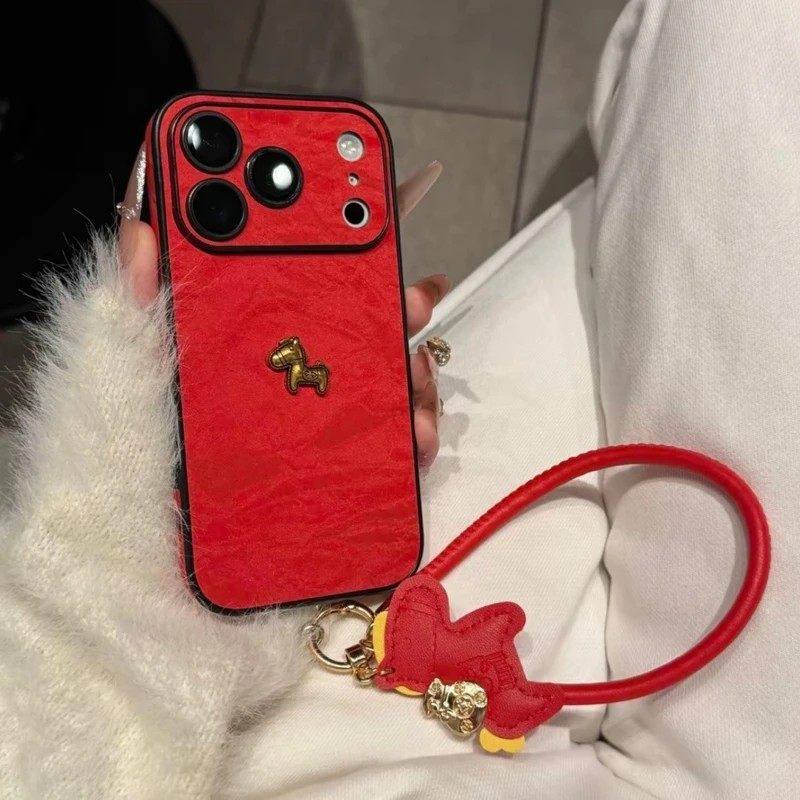 马年皮纹小马适用苹果17pro手机保护壳iPhone16pro新年款15pro高级感14pro高档皮质13全包17promax防摔套,3C数码配件,手机保护套/壳,淘宝优惠券,粉丝福利购,淘宝优惠卷