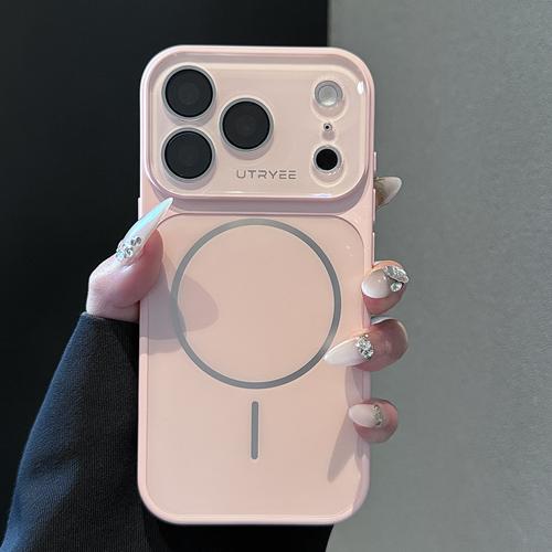 AG磨砂大视窗适用苹果17promax手机壳磁吸充电iPhone16ProMax时尚轻奢14简约纯色15自带镜头膜13防摔17保护套
