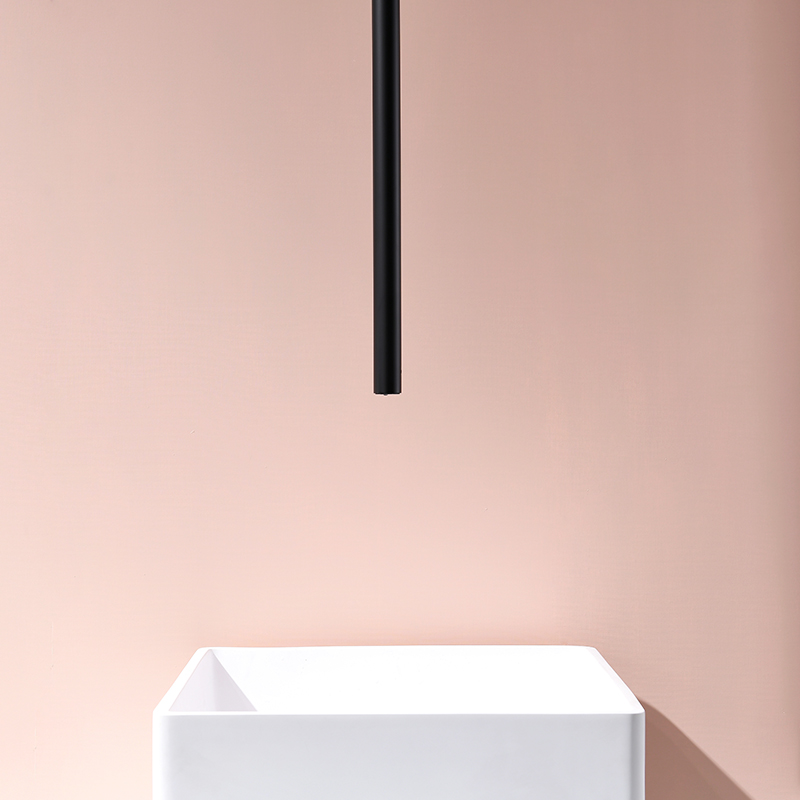 全铜顶出入墙式暗装吊顶水龙头创意艺术吊杆感应直管水龙头冷热