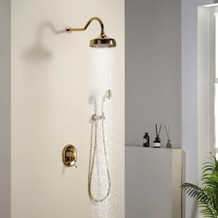 caratiff高端暗装全铜金色复古欧式浴室淋浴花洒套装卫生间冷热水