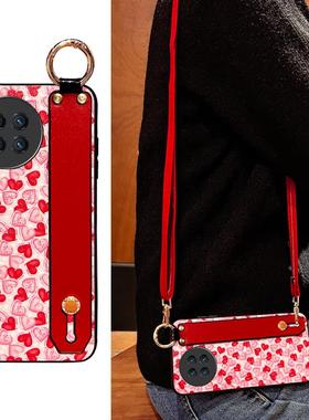 Icool适用x300红色爱心斜挎x90pro皮腕带支架X80PRO硅胶新年喜庆红vivox70保护皮套50手机外壳xnote送挂绳60
