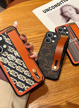 Icool适用reno15手机壳14pro潮牌13腕带11支架oppoRENO12PRO复古欧美风6/5/4/3/8保护套外壳10挂绳9女7se硅胶