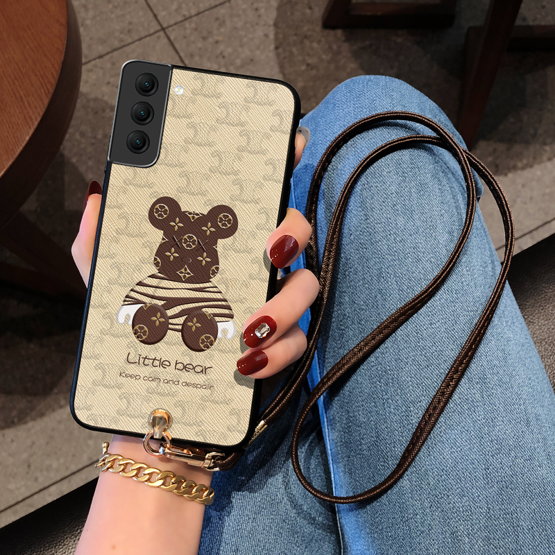 适用潮牌三星s21小熊手机硅胶