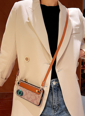 Icool适用华为nova15斜背手机壳NOVA14PRO腕带13支架12ultra保护皮套10pro斜挎11挂绳6/7/8se硅胶全包9SE复古