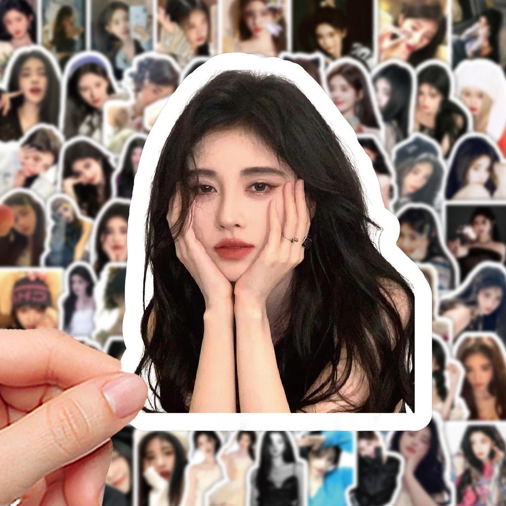 210张甜美鞠婧祎贴纸ins高颜值甜妹少女周边装饰手账手机壳贴画