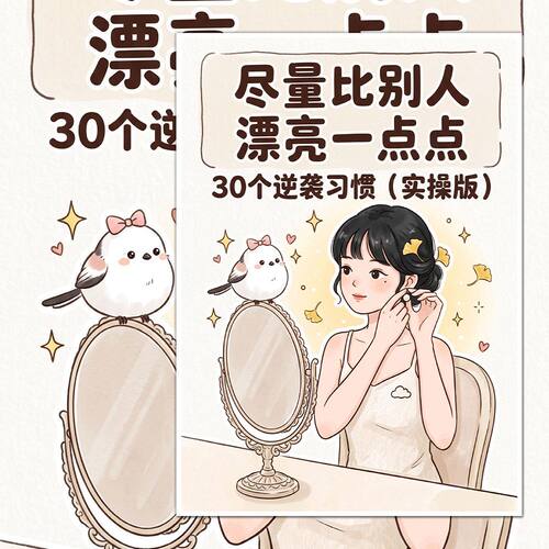 尽量比别人漂亮一点点逆袭习惯贴纸女生变美自律清单培养情绪管理