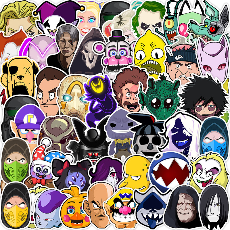 电影反派角色贴纸卡通涂鸦风创意个性装饰手账diy手机壳贴画防水