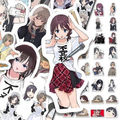 124张哭泣少女乐队动漫贴纸二次元高颜值ins爆款gbc周边diy行李箱