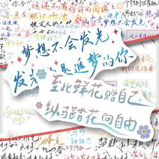 100张ins风莎头手写文案贴纸5114王楚钦孙颖莎语录装 饰笔记本自粘