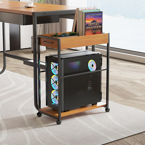 移动主机架多层计算机机箱机架打印机机架存储机架主机箱桌面存储