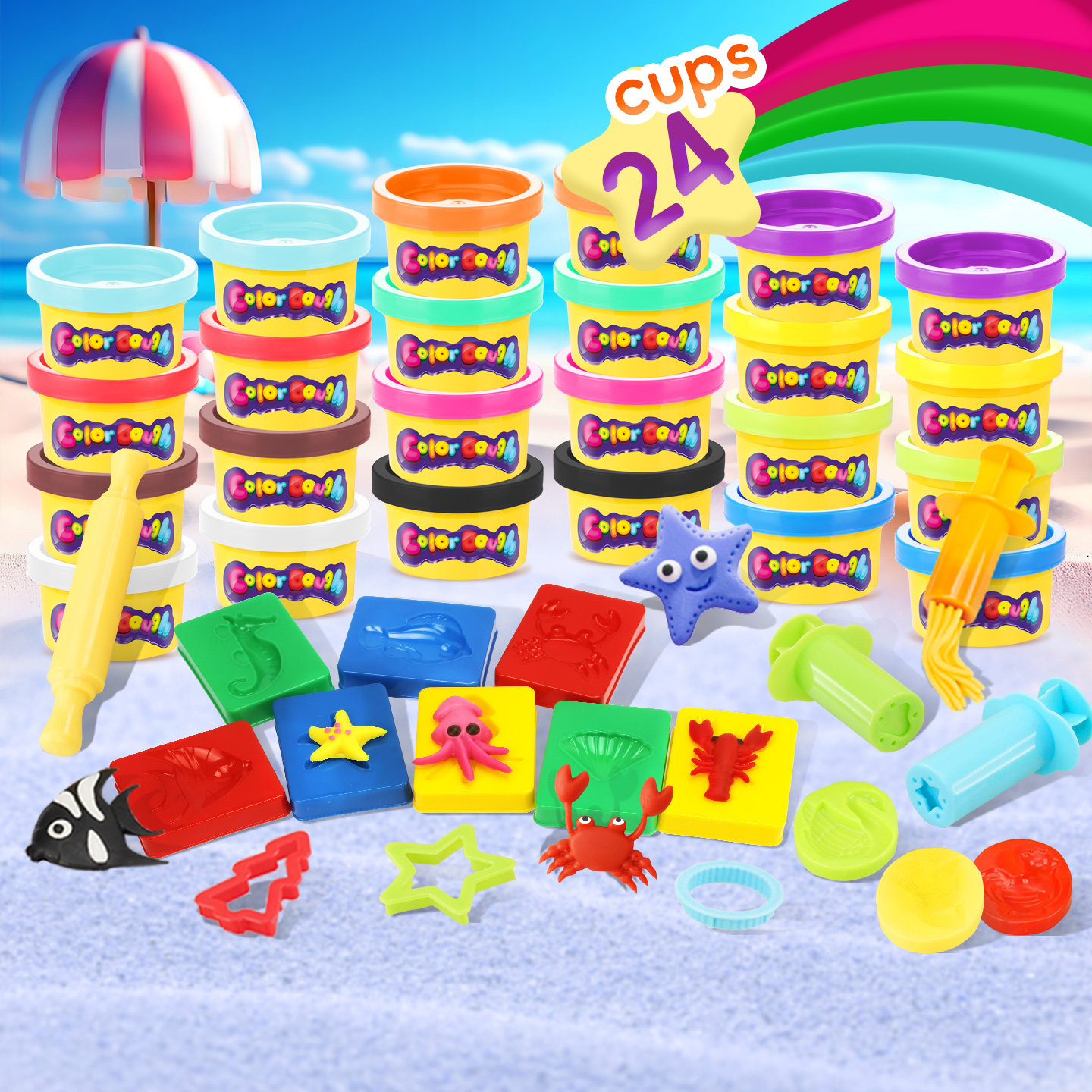 培培乐幼儿园彩泥套装环保橡皮泥宝宝手工海洋动物儿童DIY玩具,玩具/童车/益智/积木/模型,彩泥/橡皮泥,淘宝优惠券,粉丝福利购,淘宝优惠卷