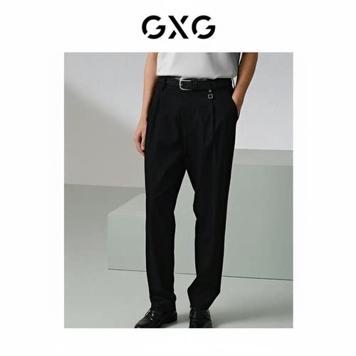 GXG男装 24年夏 斜纹梭织西装裤透气休闲长裤 G24X022020