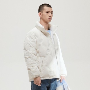 GXG男装商场专柜白色羽绒服潮时尚立领压花冬季新品 GD1111156I