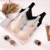 出口单无钢圈无痕无扣薄款 包邮 粗肩带零压力固定杯运动背心文胸