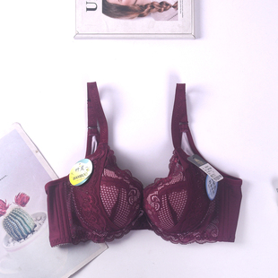 包邮台湾制慕斯爾软钢圈竹炭内里上薄下厚聚拢调整型酒红文胸内衣