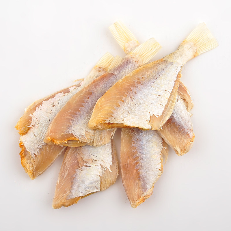 潮汕特产目连剥皮鱼干 半干鱼无头黄花鱼干海产 咸鱼干货500g包邮