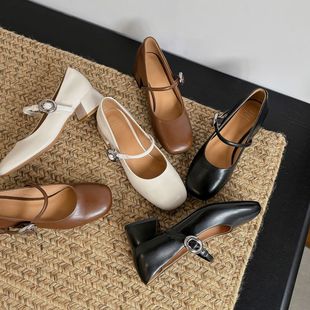 2025春款单鞋玛丽珍小皮鞋真皮不磨脚手工显高小个真皮复古鞋子