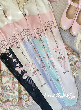roji梦马Lolita袜子女夏秋冬美肤天鹅绒印花连裤袜洛丽塔日系甜美