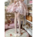 玫瑰画框Lolita袜子女春夏任意剪菠萝袜女洛丽塔日系印花连裤袜