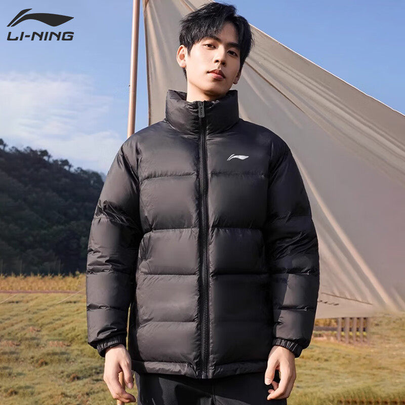 李宁羽绒服男款冬季新款户外鸭绒轻薄款运动男士短款防风保暖外套