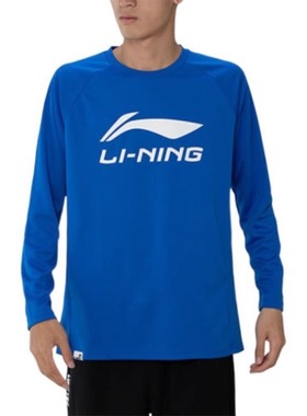 李宁正品春秋季运动系列男子时尚百搭运动训练圆领长袖T恤ATLR071