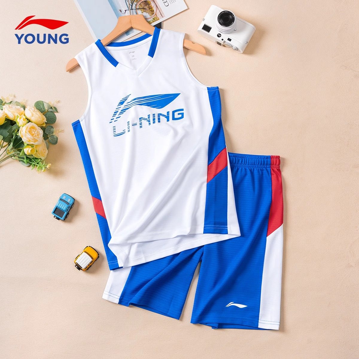 李宁童装篮球服套装男女生队服运动训练服背心运动速干篮球衣