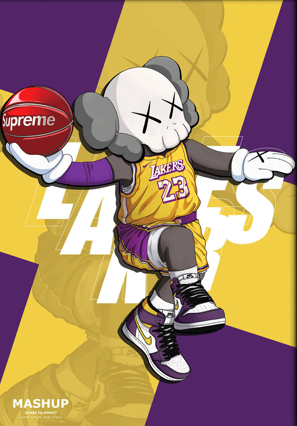 mashup  扣篮王 抖音潮流ins网红aj装饰画框相框插画壁画