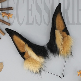 男生发箍体育生1S杜宾犬头饰男M猫耳小狼狗发饰cos兔耳狐耳狼狗耳