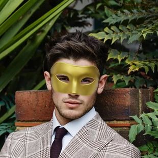 男生面具体育生1S0M眼罩万圣节舞会派对黑色男士 半脸面具帅气面罩