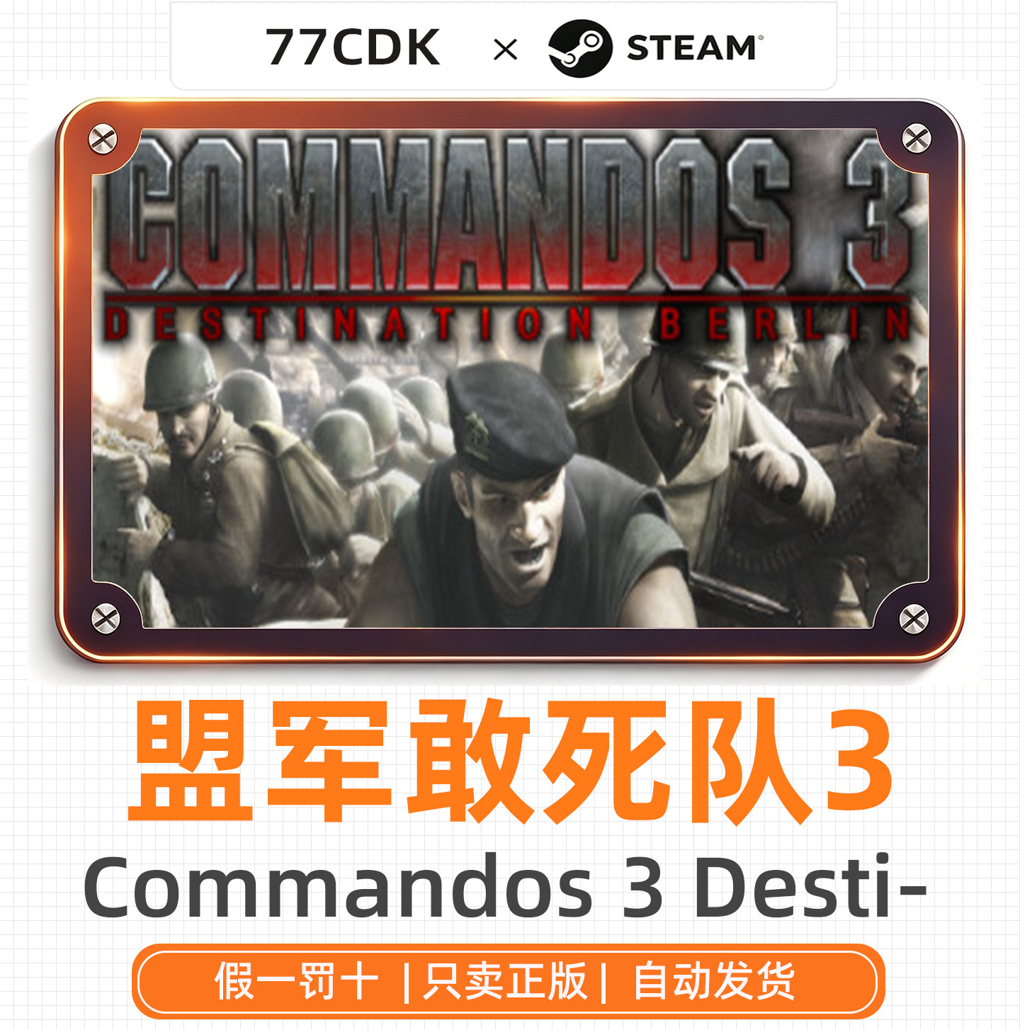 盟军敢死队3目标柏林Steam游戏CDK激活码Destination Berlin - 实物图