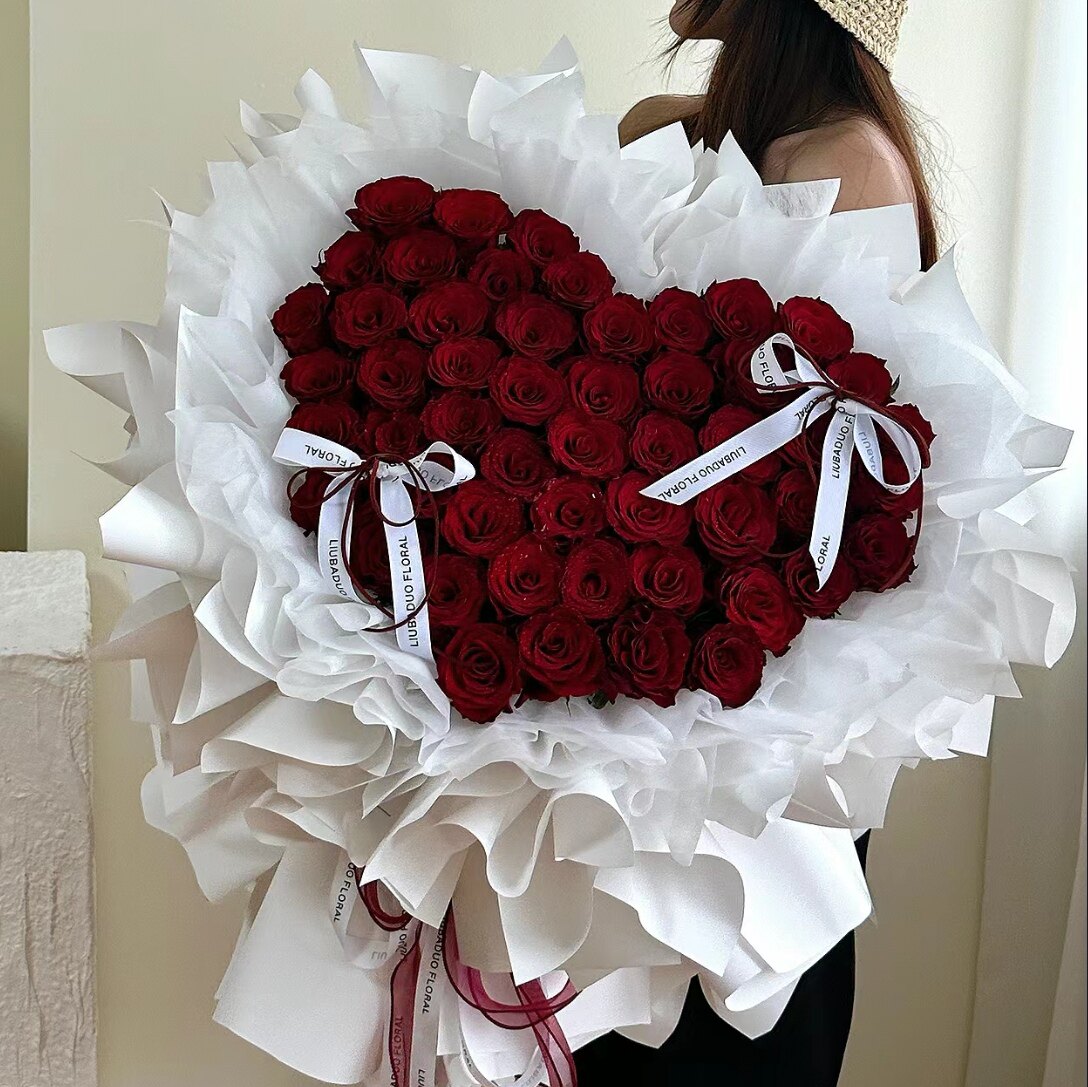 西安花店上门送花红玫瑰求婚表白情人节七夕生日表白订婚花束