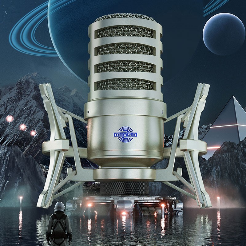 capacitor microphone魅声 h3大振膜电容麦克风 专业录音直播设备