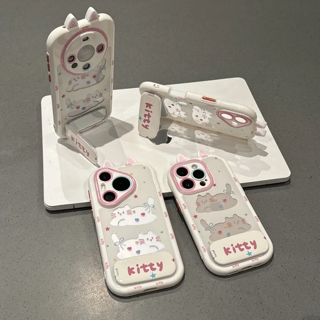 趴趴小猫彩色奶油壳适用于全型号