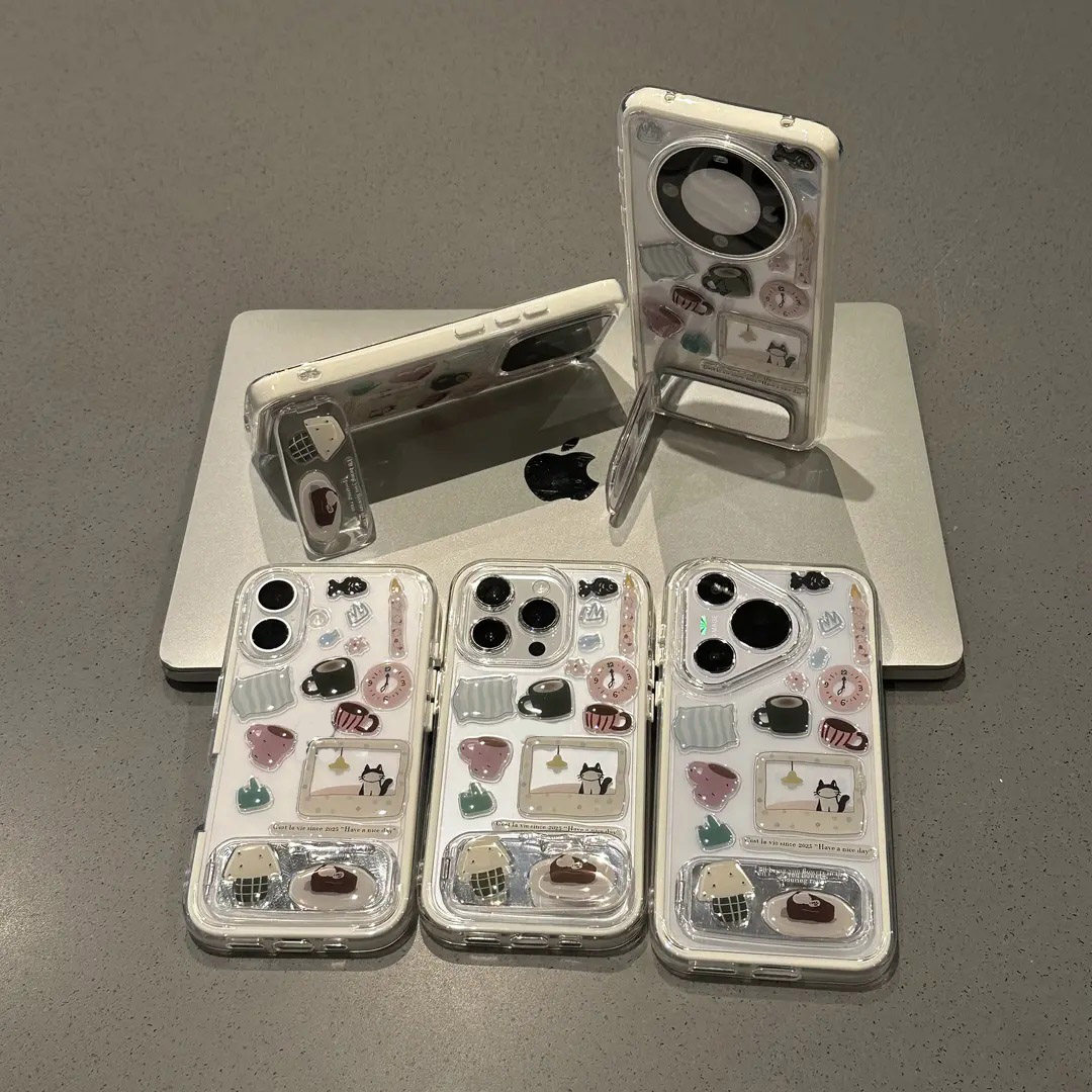 闹钟熊贴纸手机壳适用于全型号
