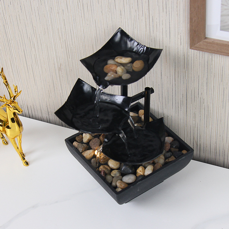 home decor流水摆件招财桌面喷泉工艺品电视柜流水喷泉风水摆件