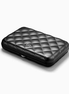 法国欧夹OGON时尚防盗刷防消磁卡包金属菱格纹进口信用卡盒手拿包