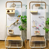 防溅粮鹦鹉栖息站架可移动移动大型鹦鹉站架中小鹦鹉鸟笼 加宽