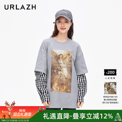 urlazh/有兰复古假两件长T