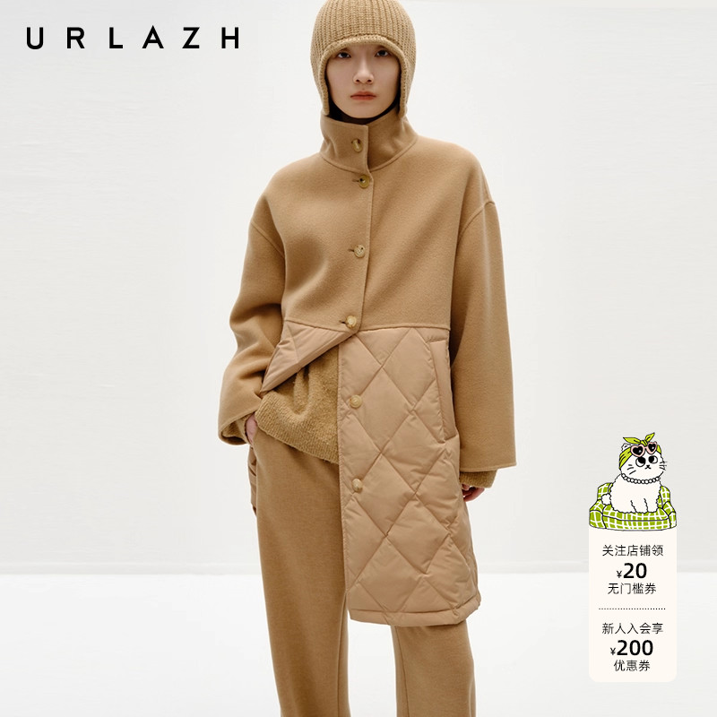 设计感拼接长款羽绒服