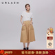 新款 解构式 假两件圆领拼接中长款 URLAZH有兰夏季 短袖 休闲连衣裙女