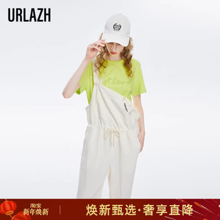 T恤女 百搭字母设计纯棉宽松圆领休闲短袖 URLAZH有兰新款 简约时尚