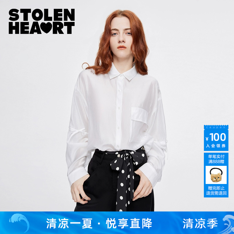 STOLENHEART泡泡袖白衬衫