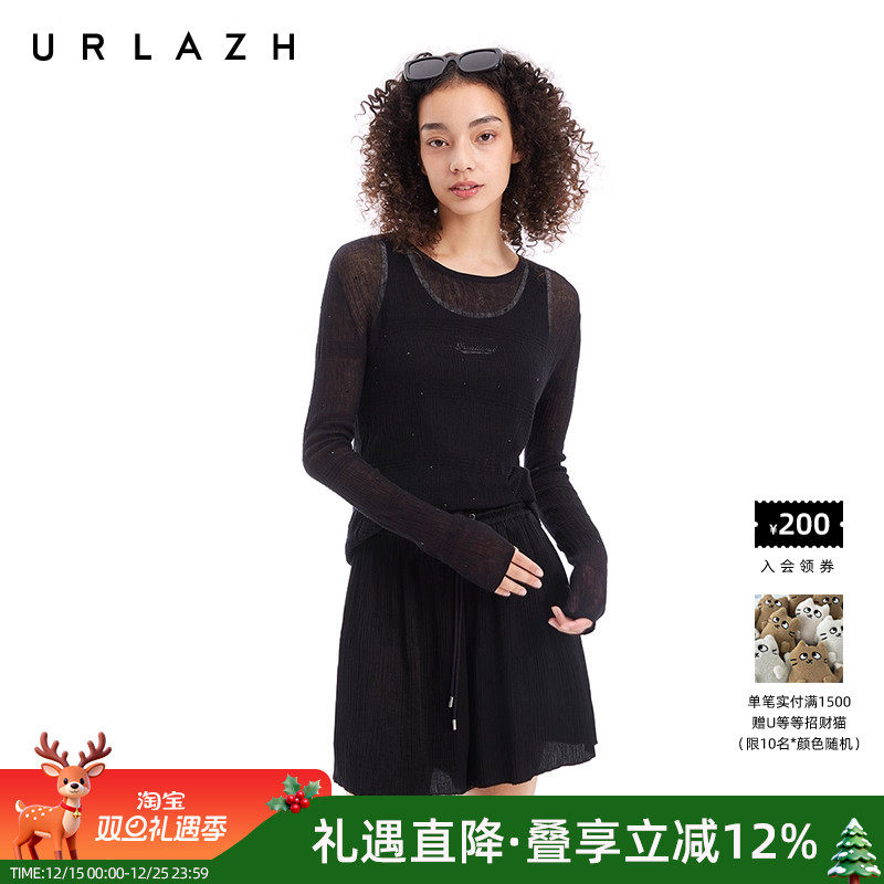 urlazh/有兰复古优雅针织毛衣