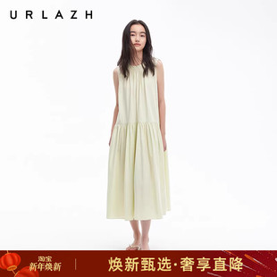 清新薄荷绿度假系带背心无袖 法式 吊带连衣裙女 新款 URLAZH有兰夏季
