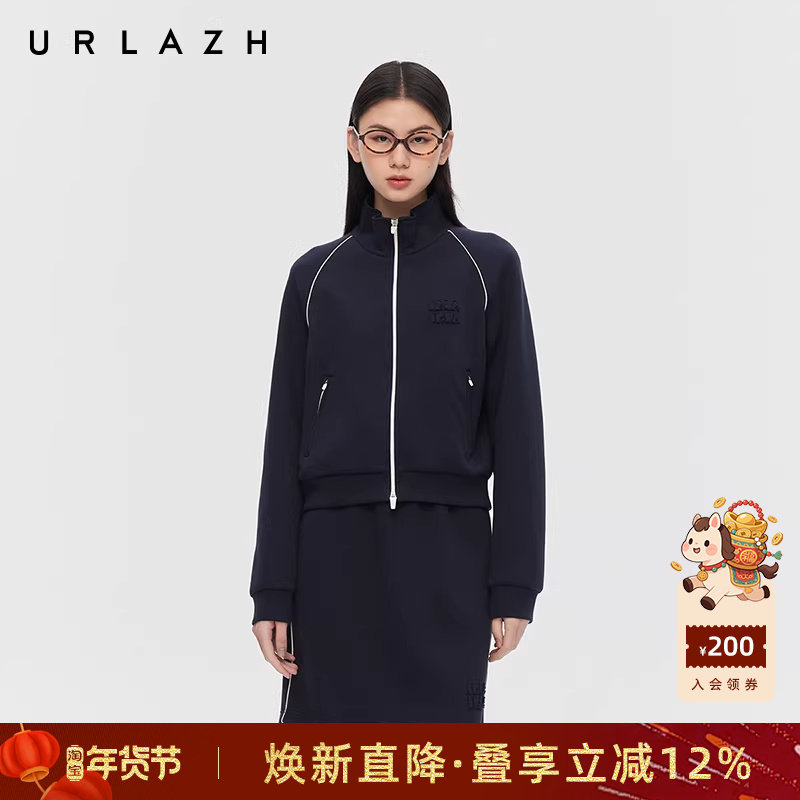 URLAZH有兰春季新款复古高智深藏青休闲运动上衣简约长袖短外套女,女装/女士精品,短外套,淘宝优惠券,粉丝福利购,淘宝优惠卷