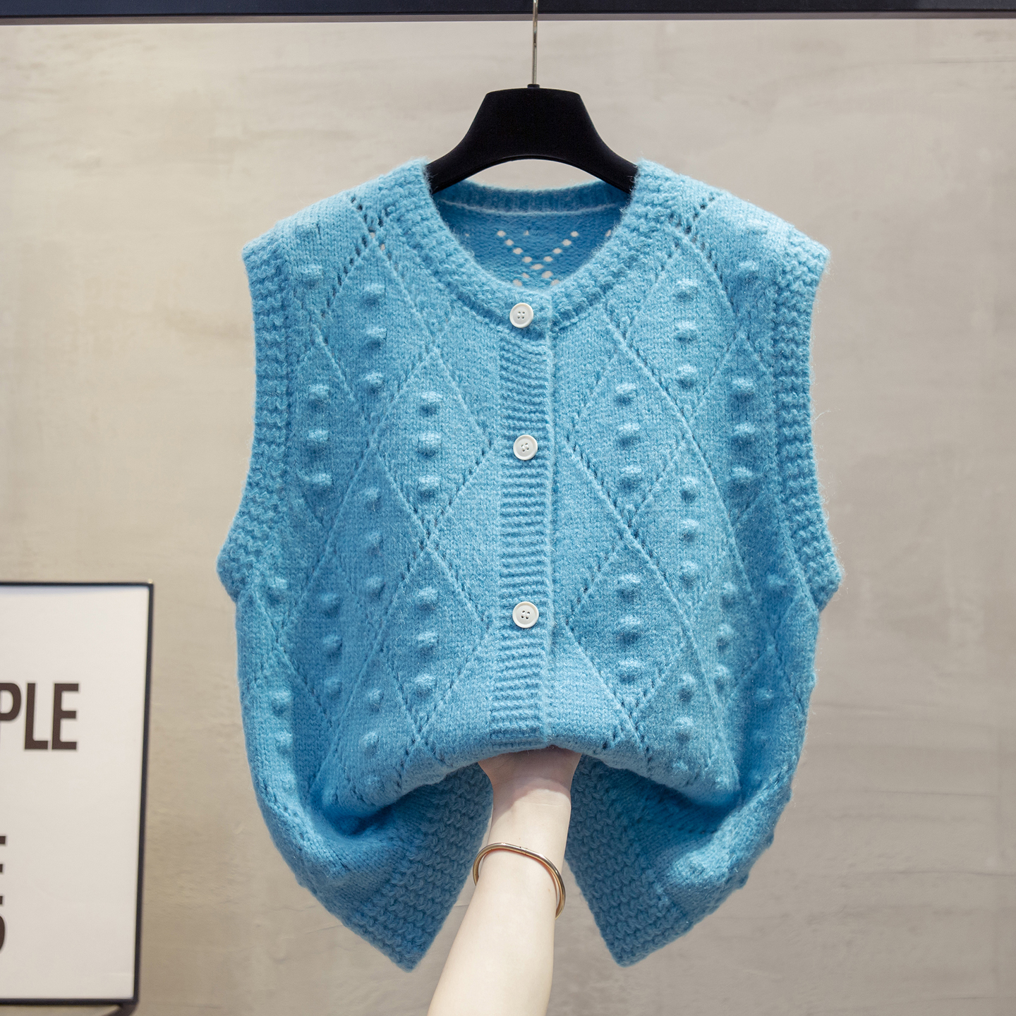 羊毛针织开衫马甲背心女毛衣坎肩